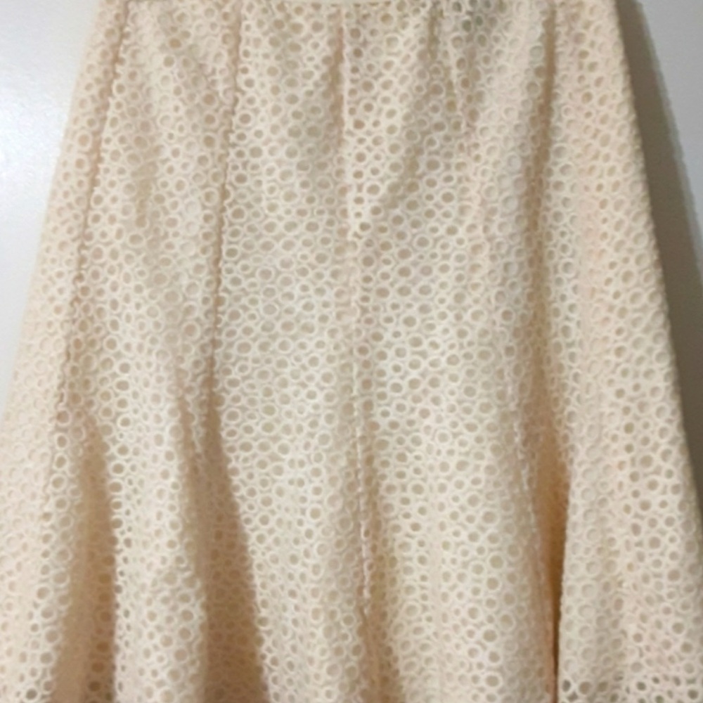 Etcetera Cream Midi A-line Skirt for Cocktail